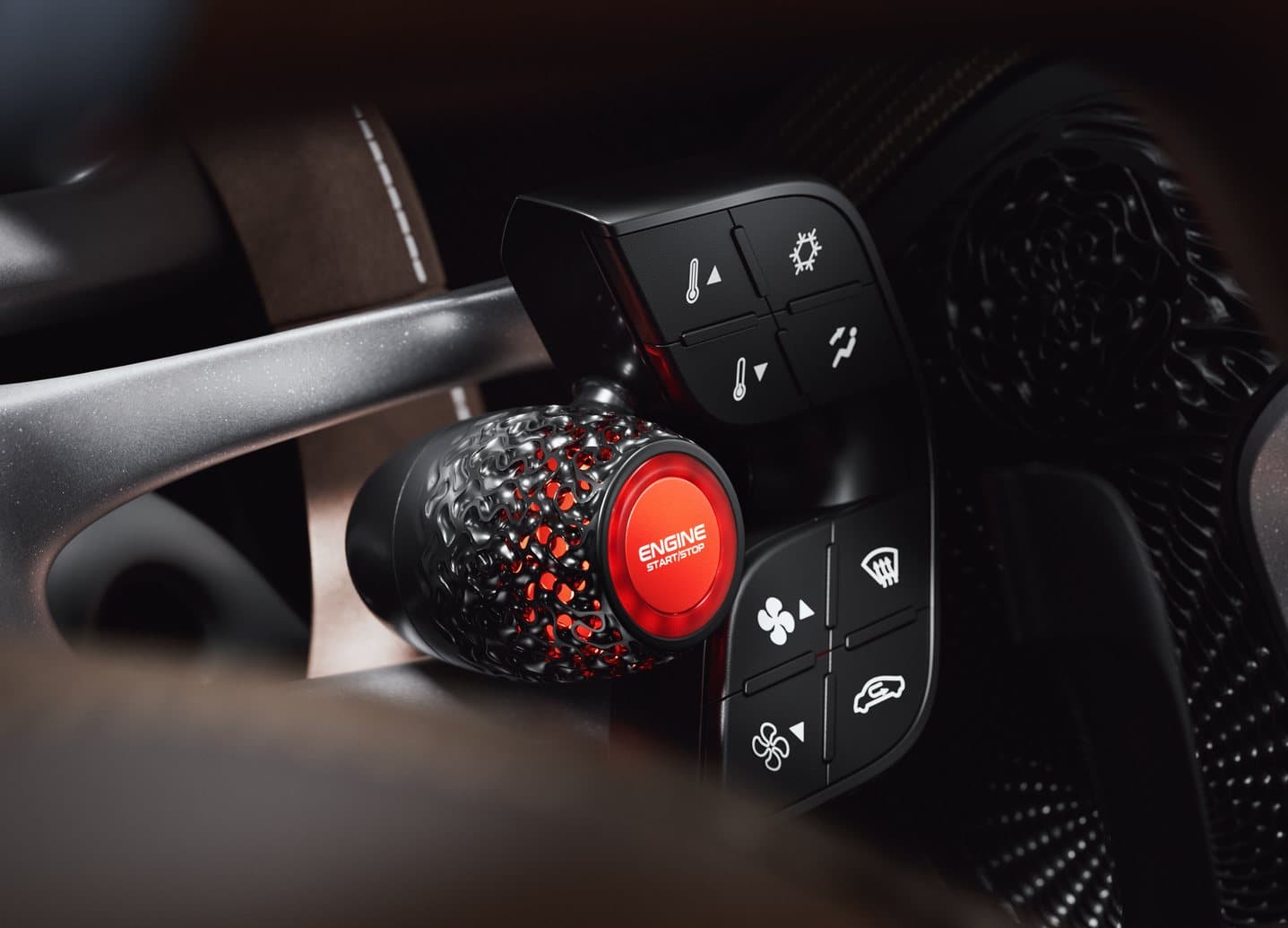21C engine start control on the 3D-printed steering wheel